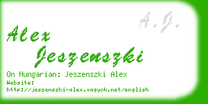 alex jeszenszki business card